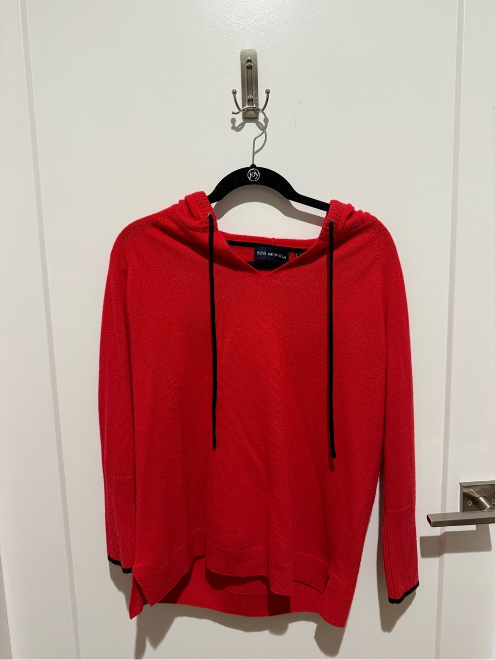 525 America Women's Red Hoodie - 100% Cashmere - Small